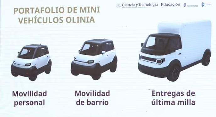 Los 3 modelos de Olinia, el auto eléctrico mexicano